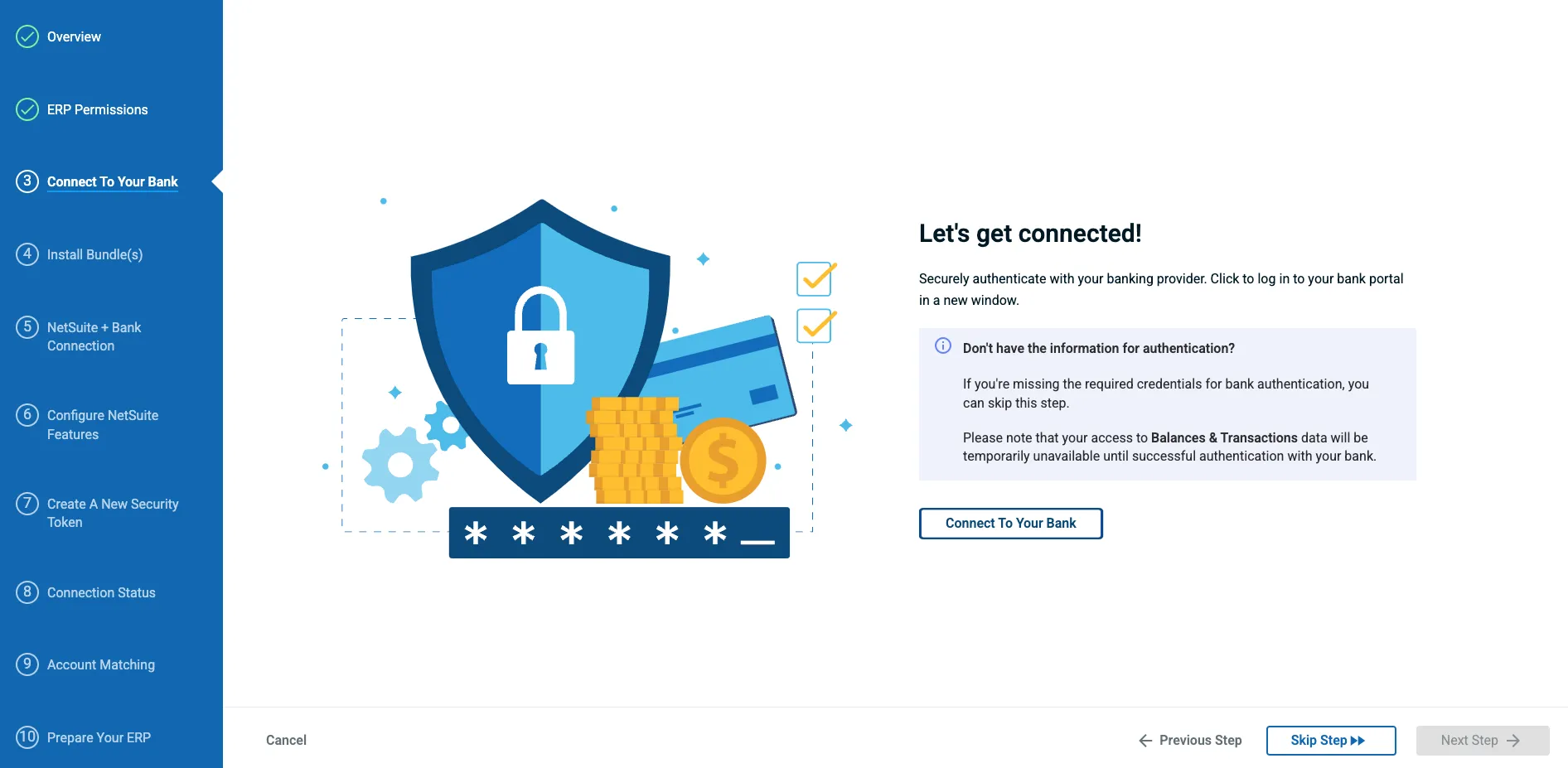 Connect to your bank