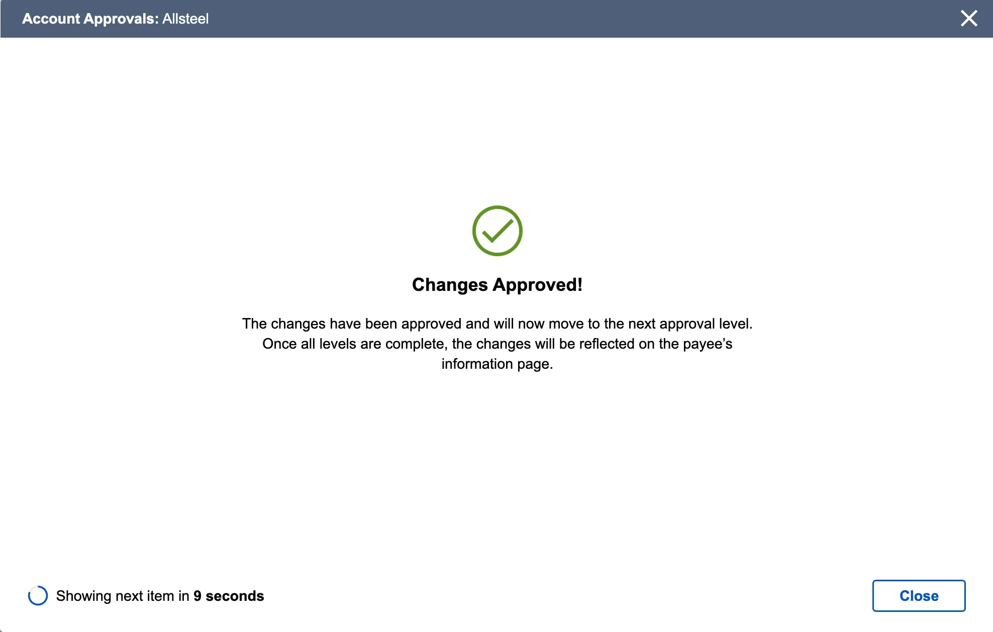 Change Approved Change Approved