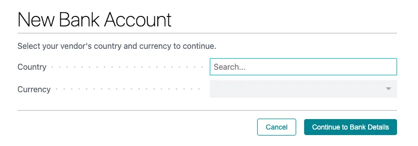 Select Country and Currency