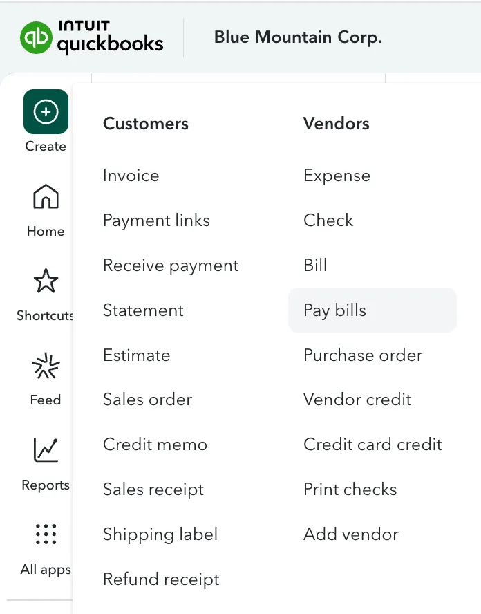 Select Pay Bills Select Pay Bills