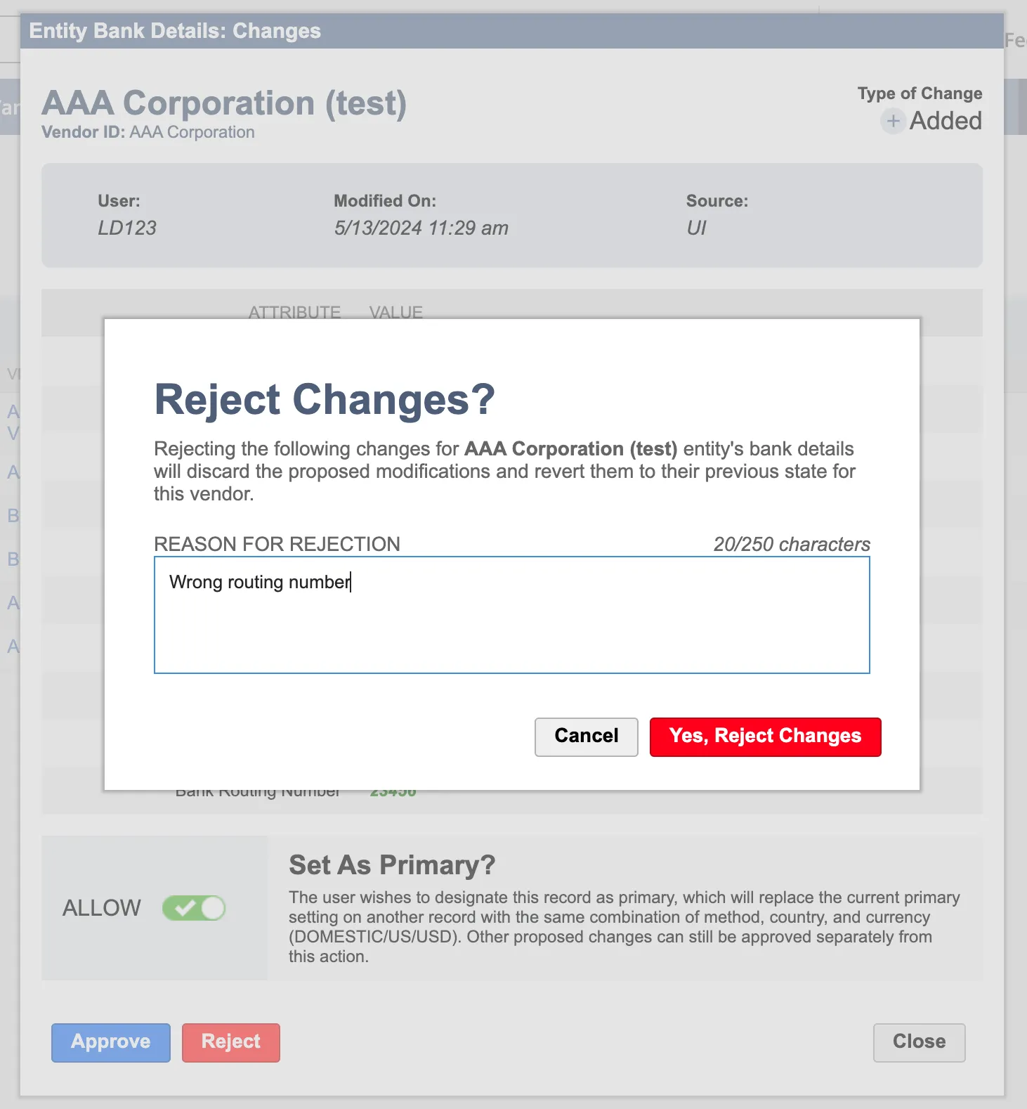 Click Yes, Reject Changes Click Yes, Reject Changes