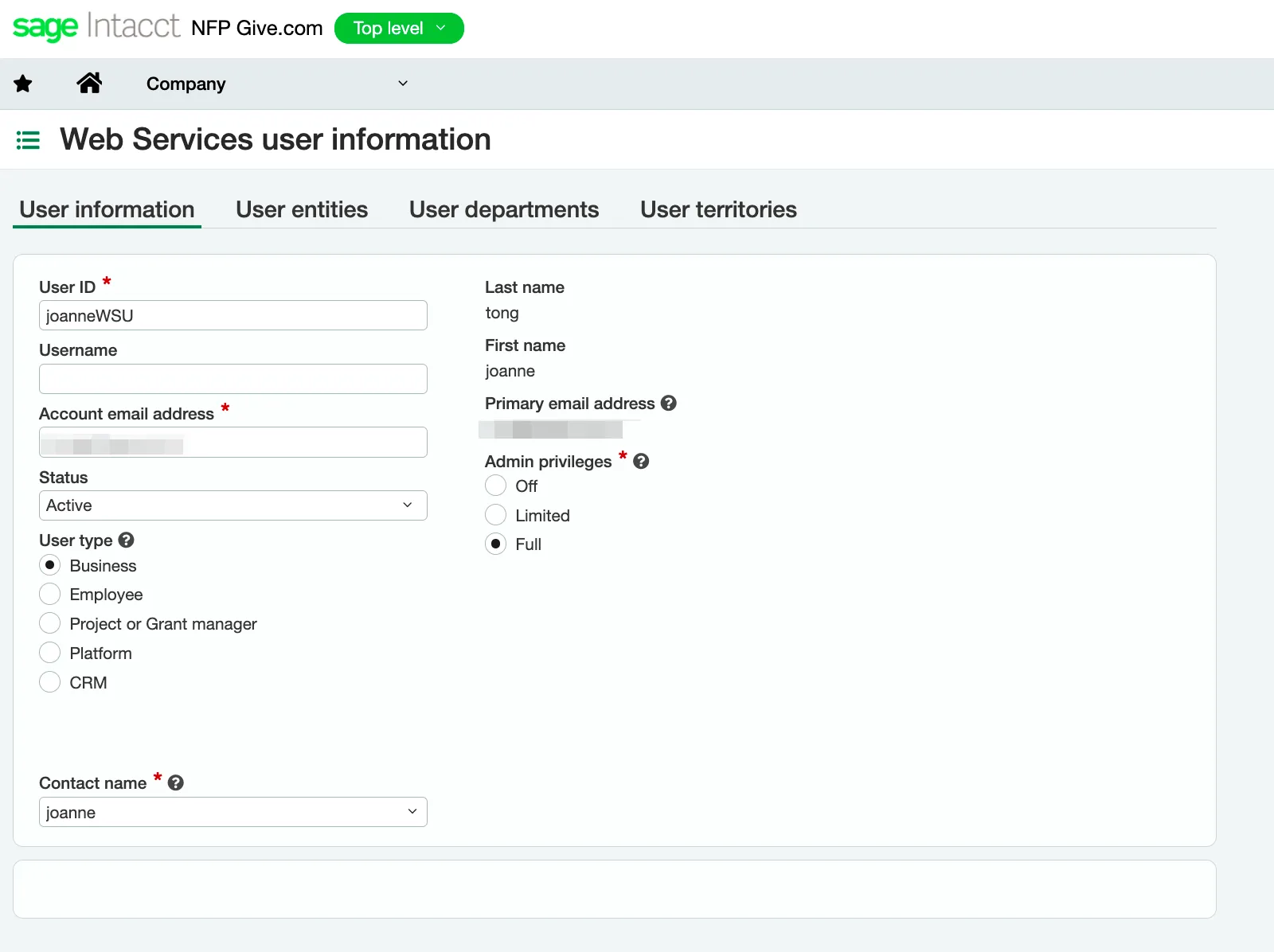 Completed Web Services User form Completed Web Services User form