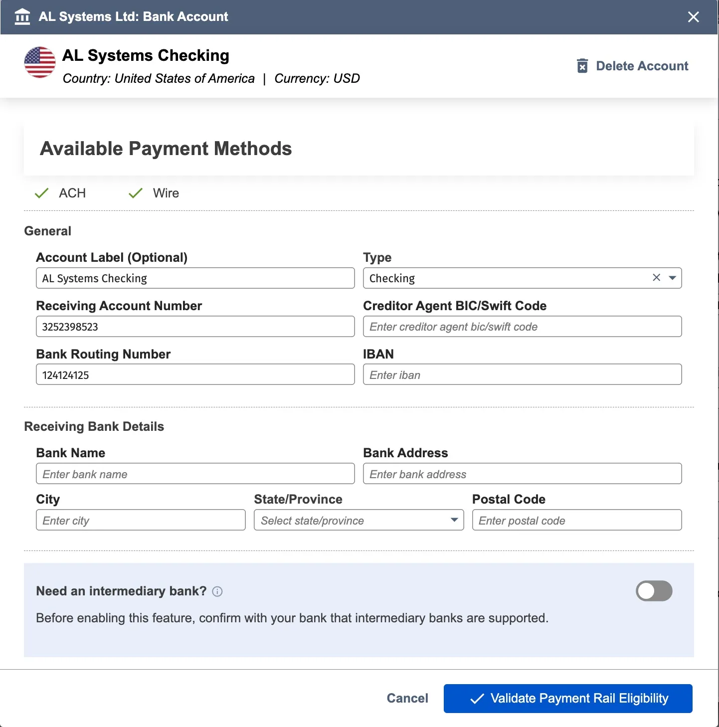 Input Bank Details Input Bank Details