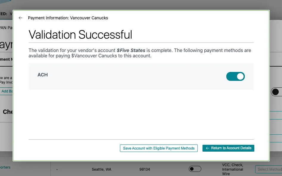Validate Bank Account