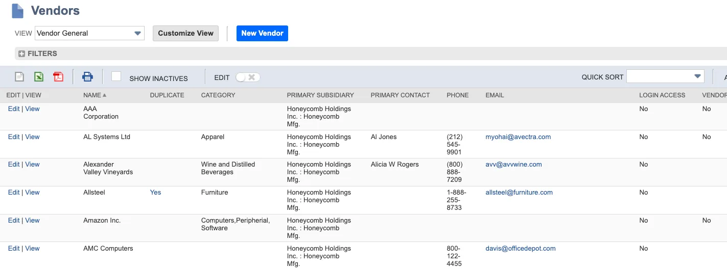 Select the Vendor Select the Vendor