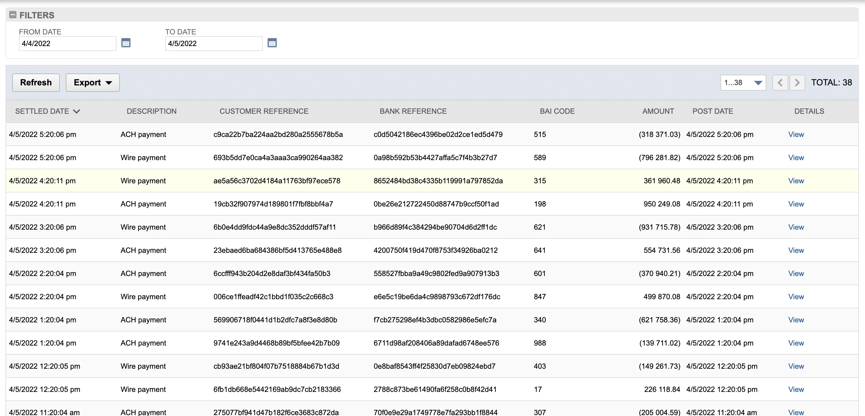 Transactions View by Account Transactions View by Account