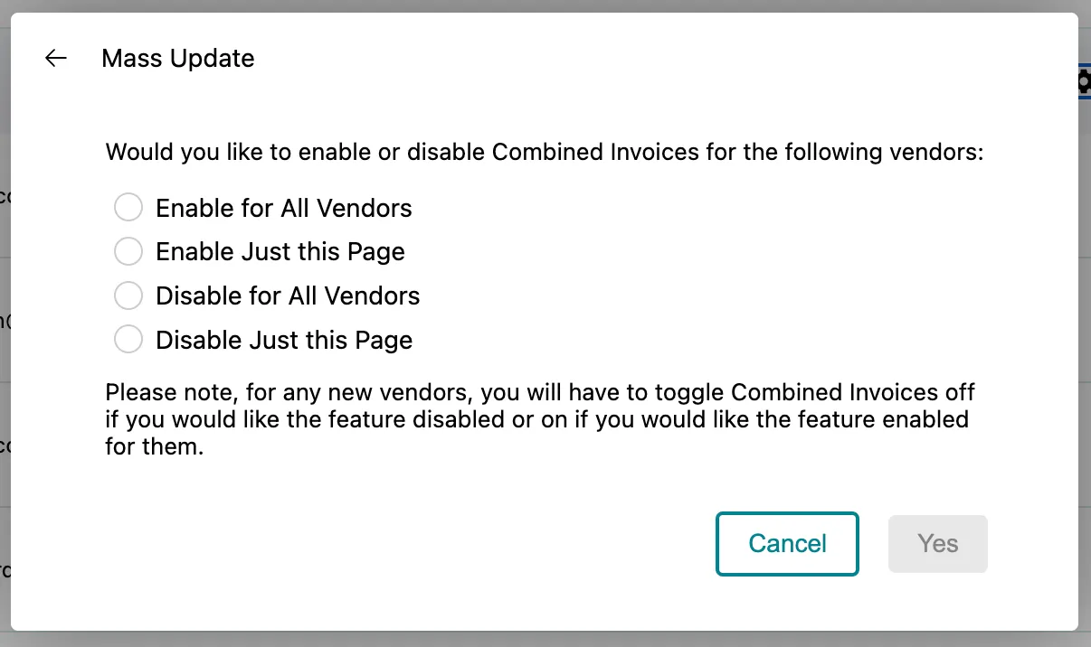 Select the Option Desired