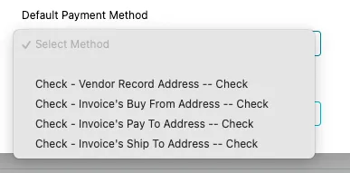 Select Default Payment Method