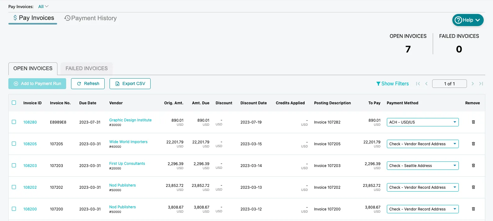 Load the Pay Invoices Page Load the Pay Invoices Page