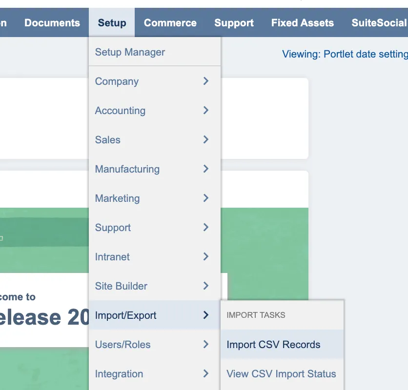 Navigate to Import CSV Navigate to Import CSV