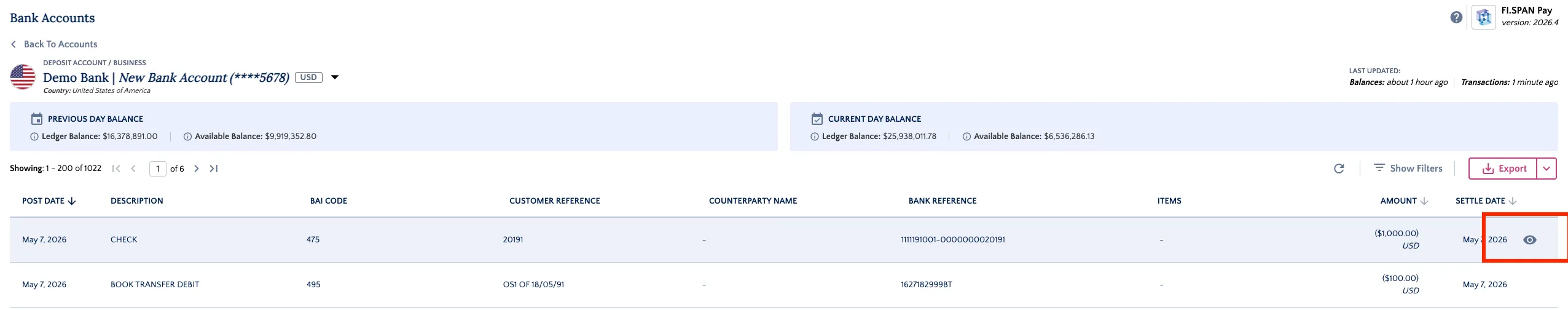 View specific transaction View specific transaction