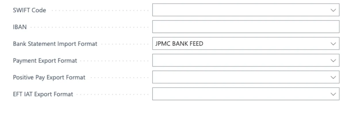 Select JPMC Bank Feed