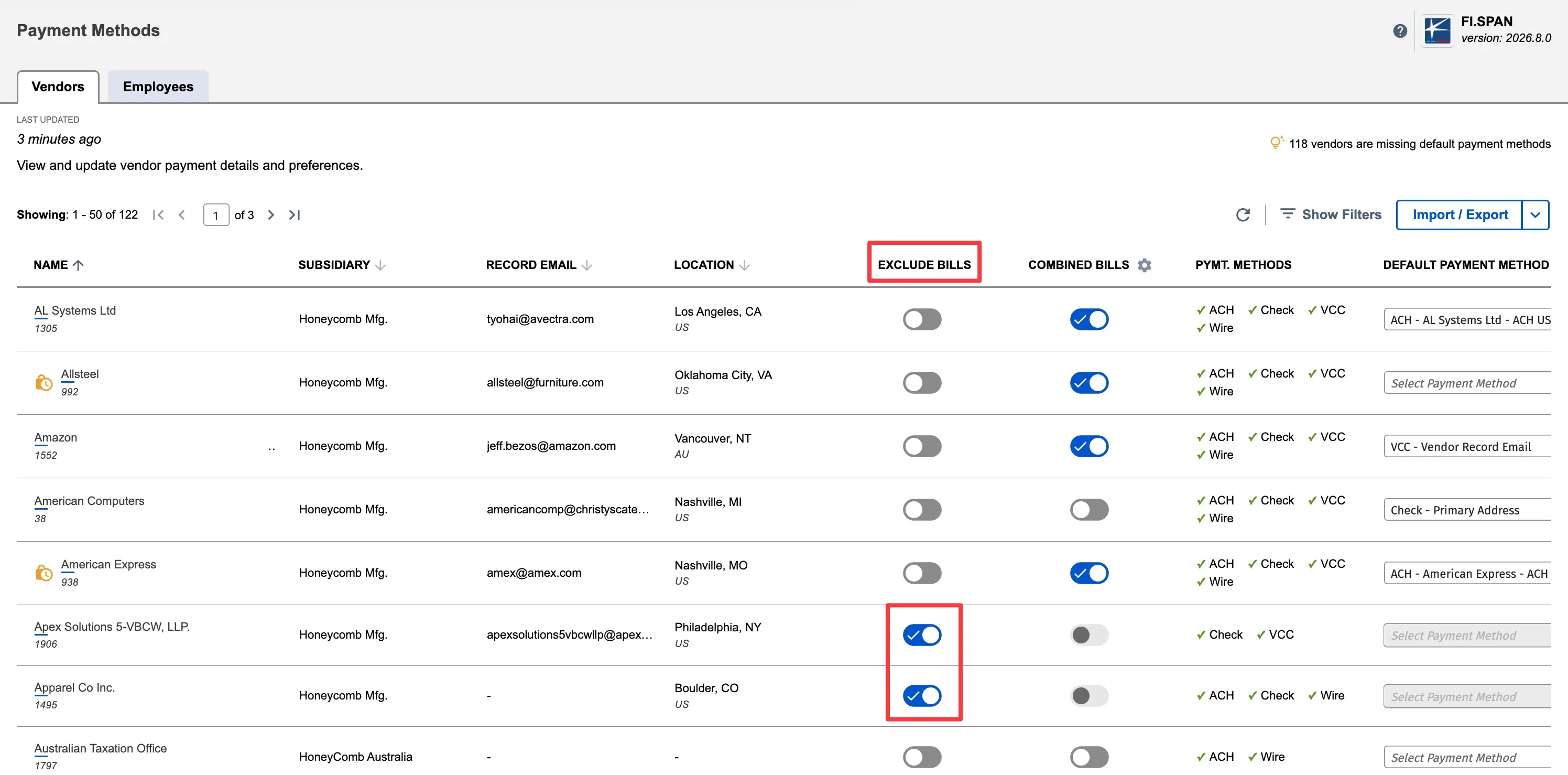 Exclude Bills Toggle Exclude Bills Toggle