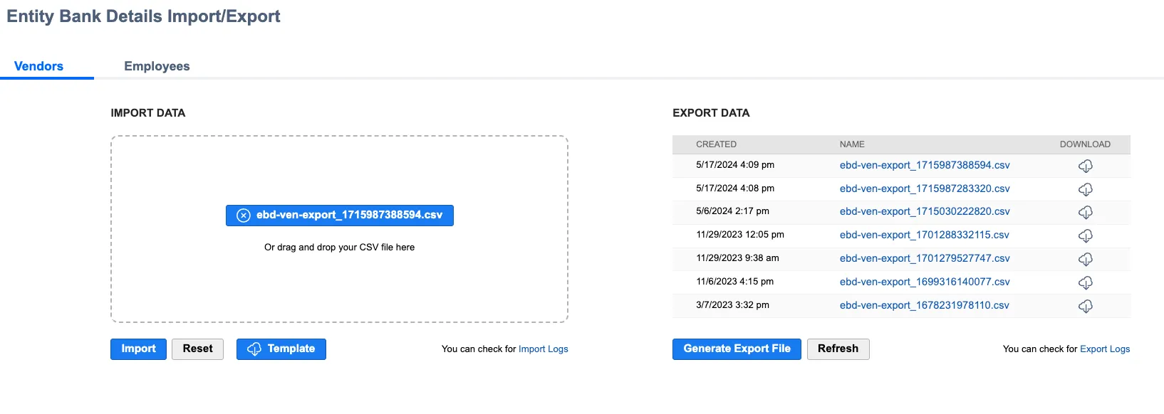 Click Import Click Import