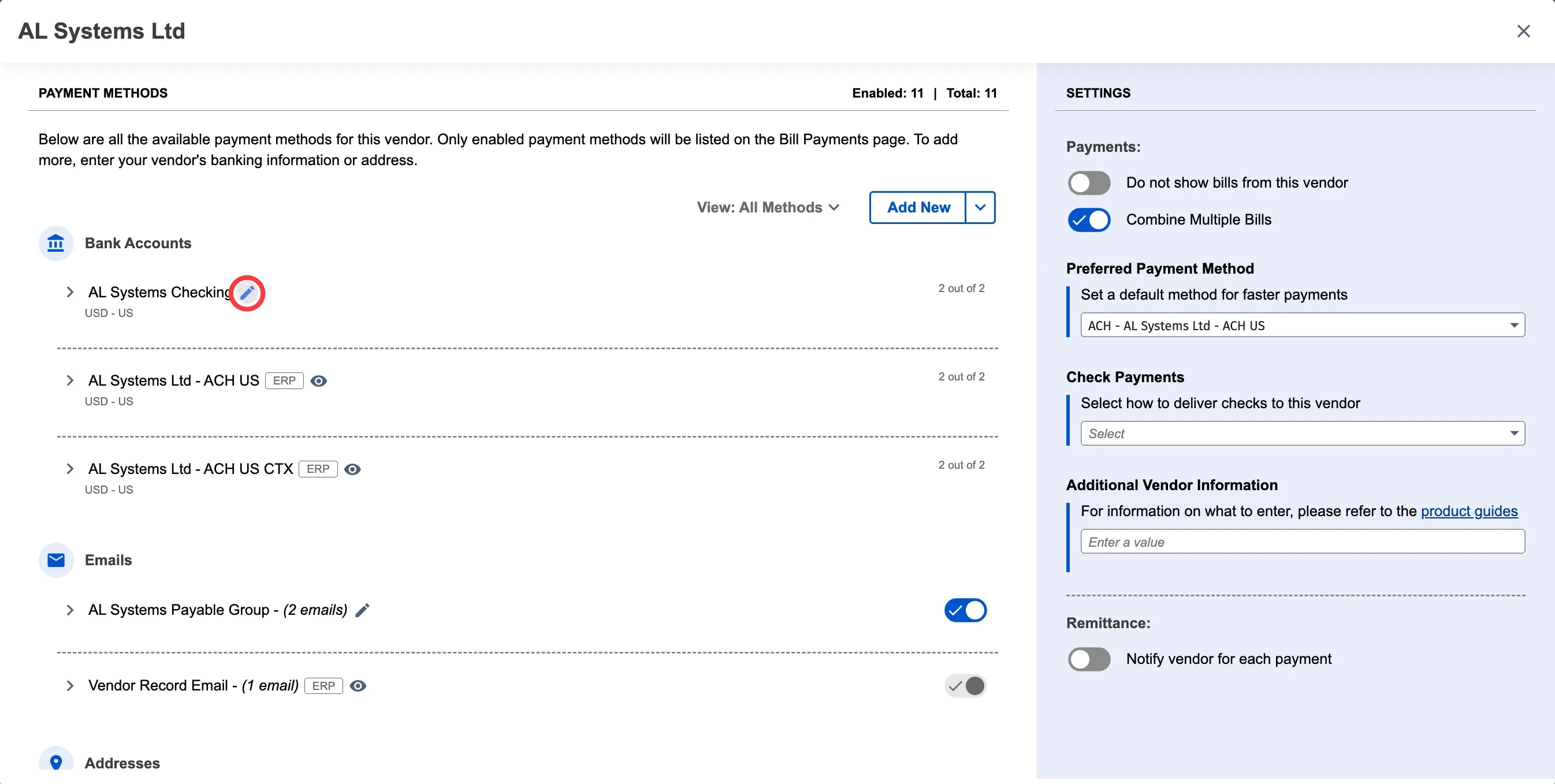 Edit Payment Information