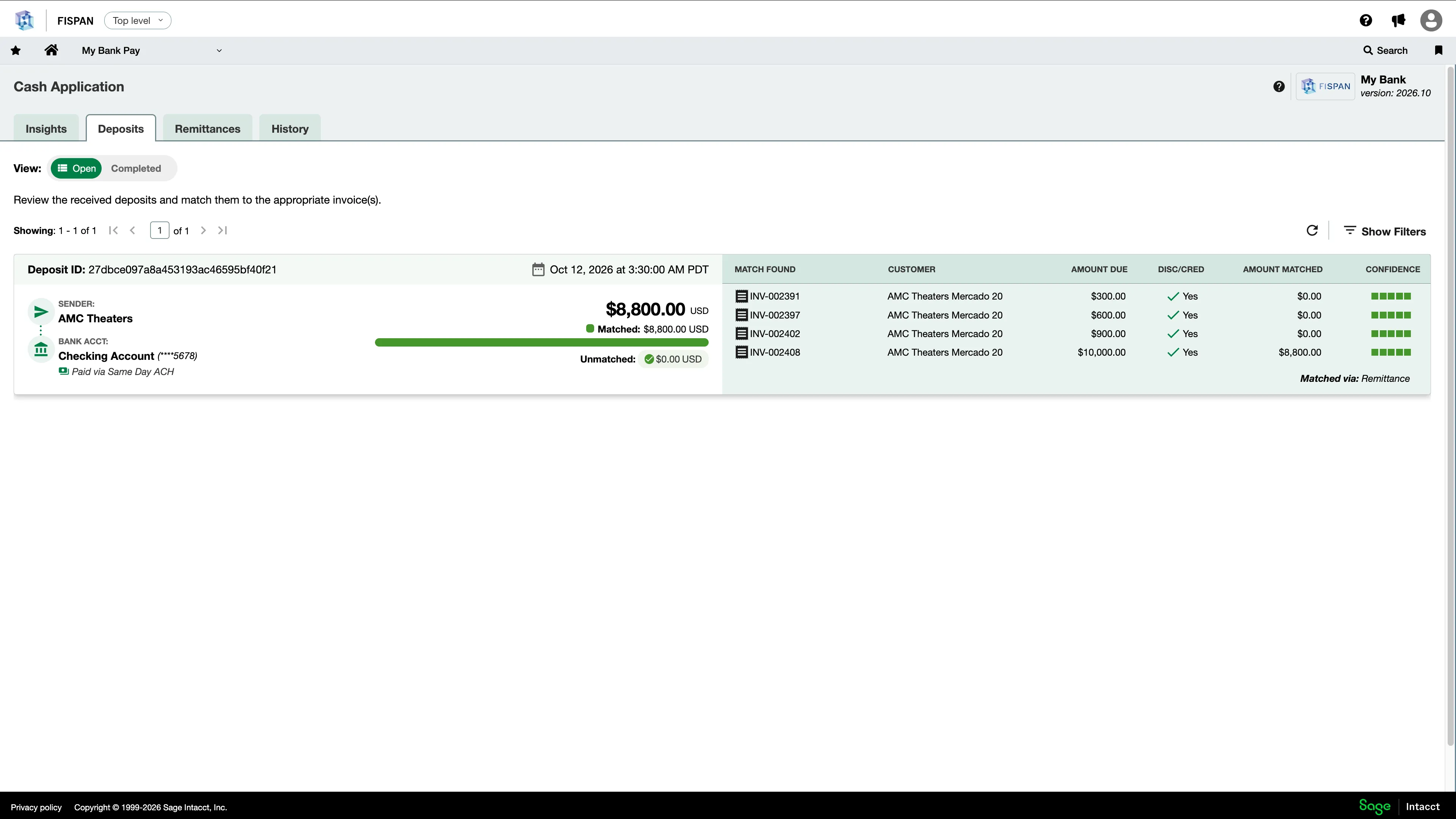 AR adjustment considered indicator in deposit list view AR adjustment considered indicator in deposit list view