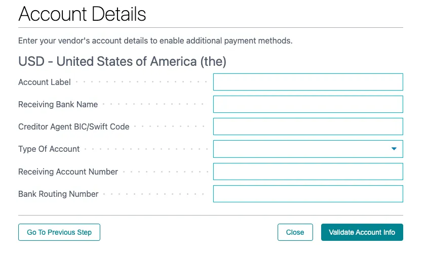 Click Validate Account Info