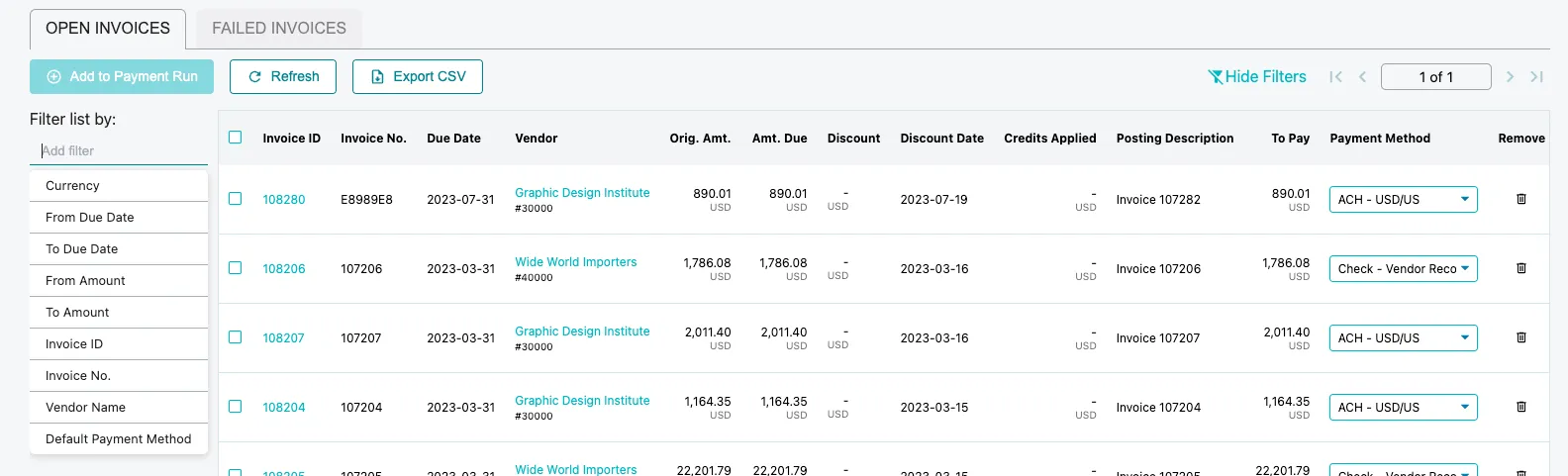 Define Filter Values Define Filter Values