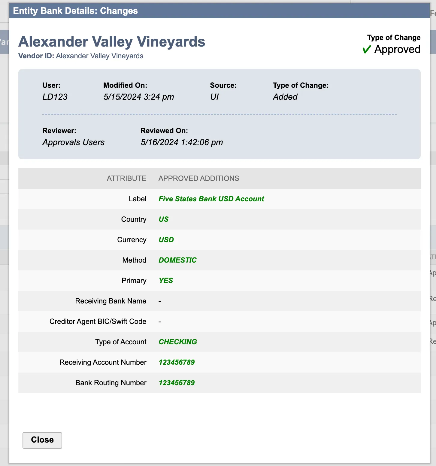View Approved Change Details View Approved Change Details