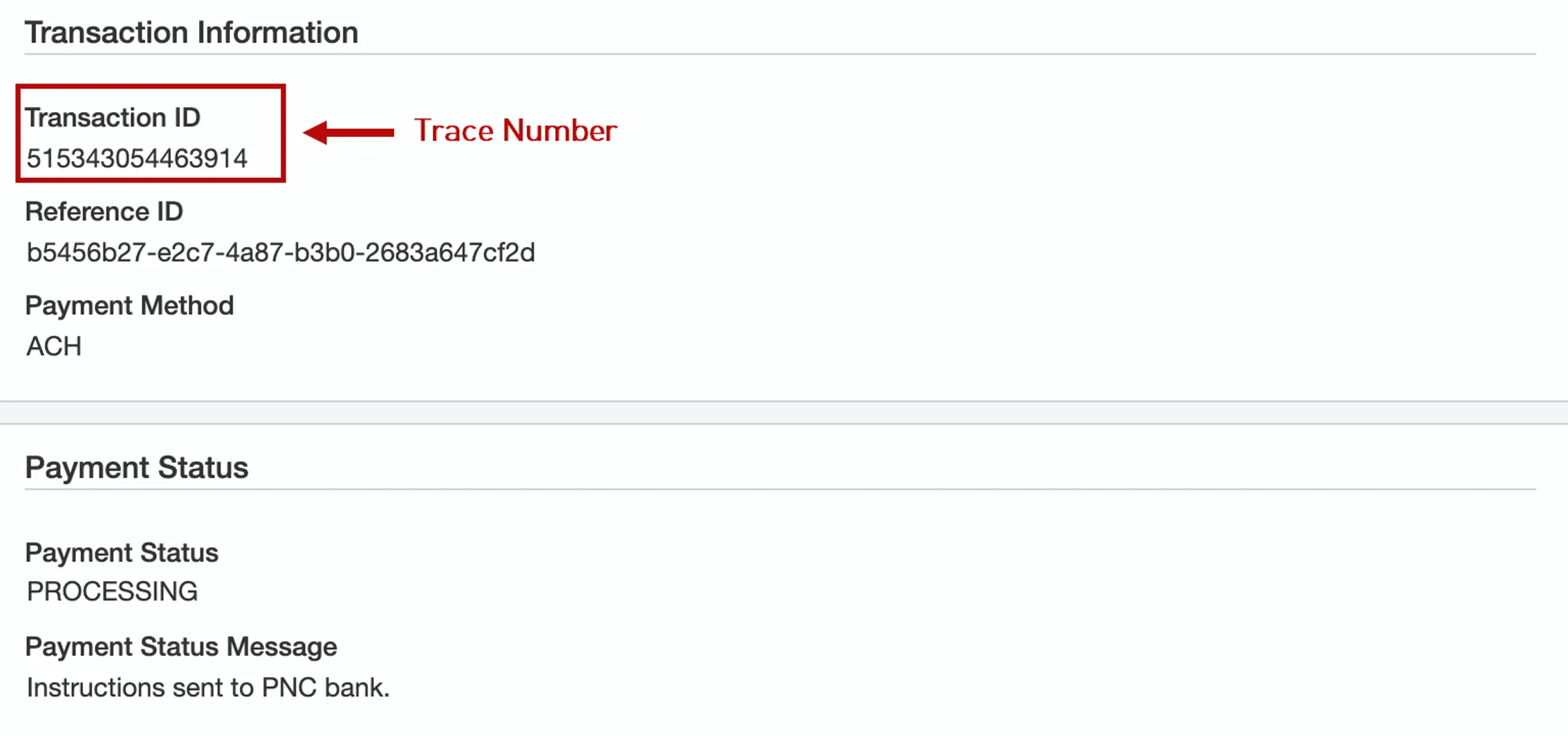 Transaction ID Mapping