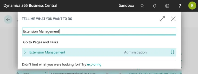 Search Extension Management Search Extension Management