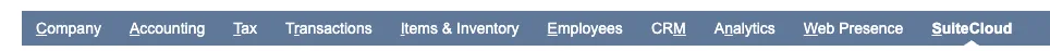 Click on the SuiteCloud navigation header tab