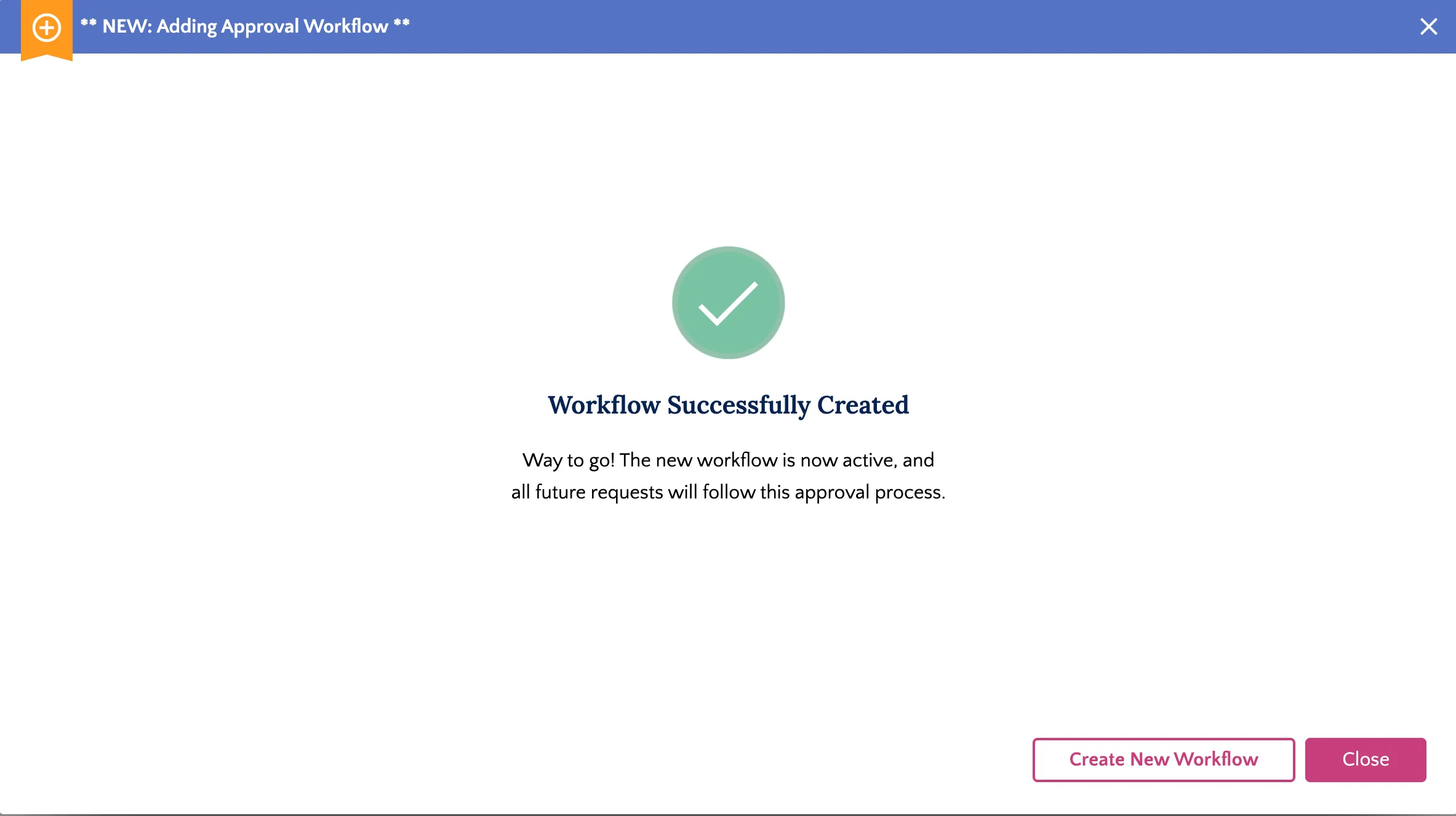 Workflow Successfully Created Workflow Successfully Created