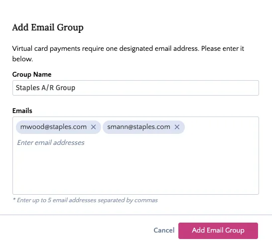 Add Email Group Add Email Group