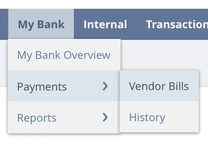 Navigate to the Vendor Bills page Navigate to the Vendor Bills page