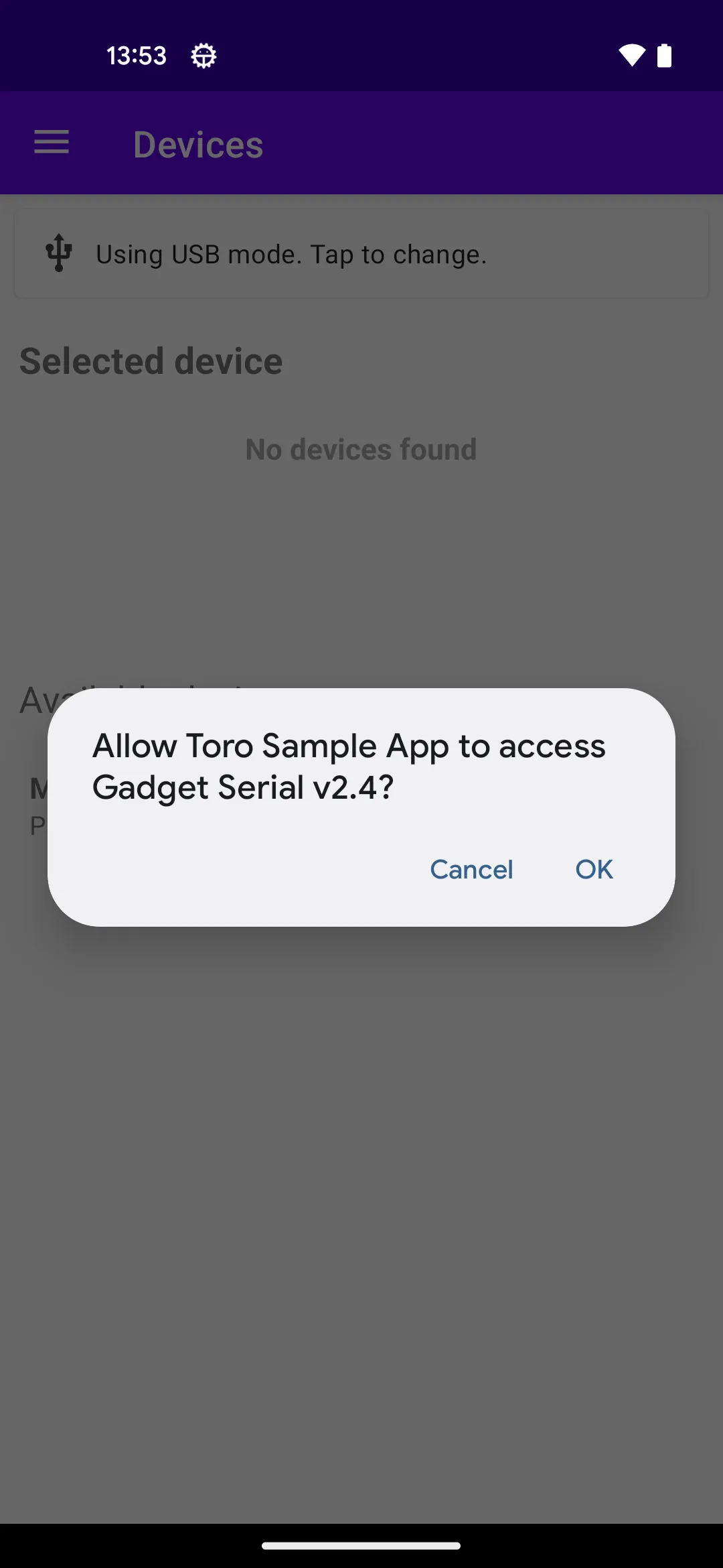 USB Permission Request