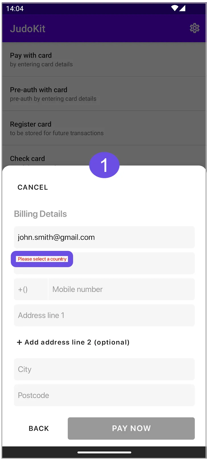 country input error