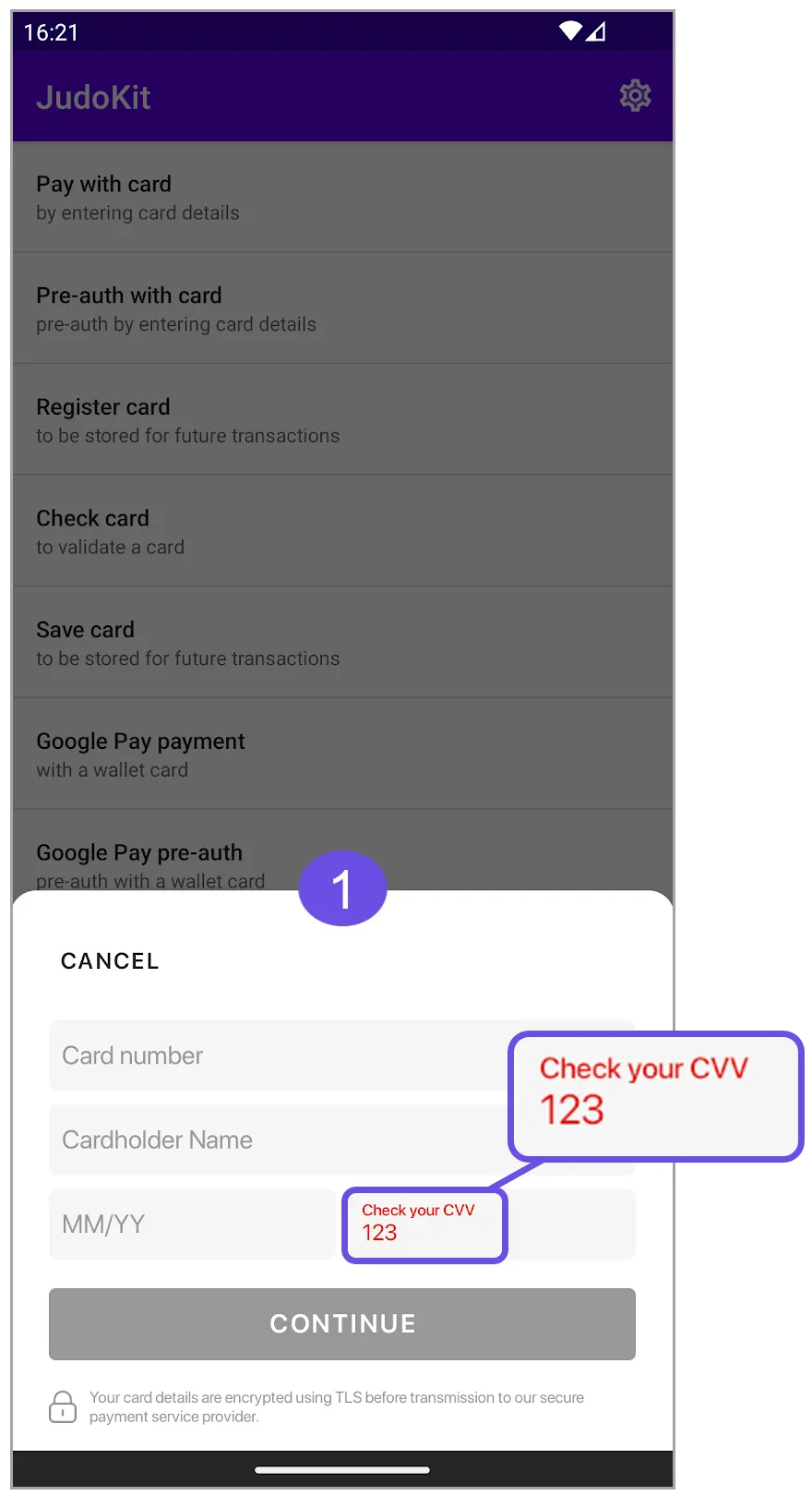 cvv input error