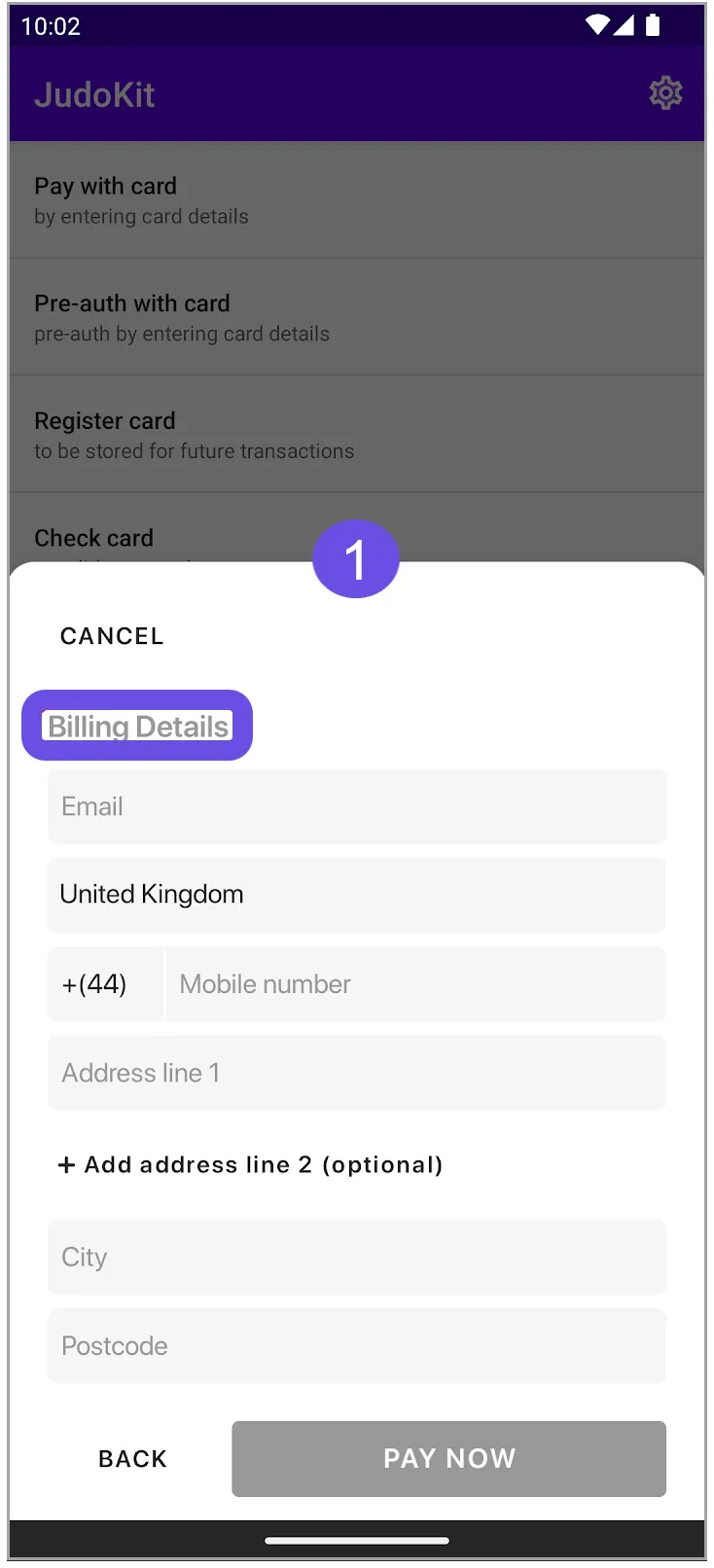 billing details title