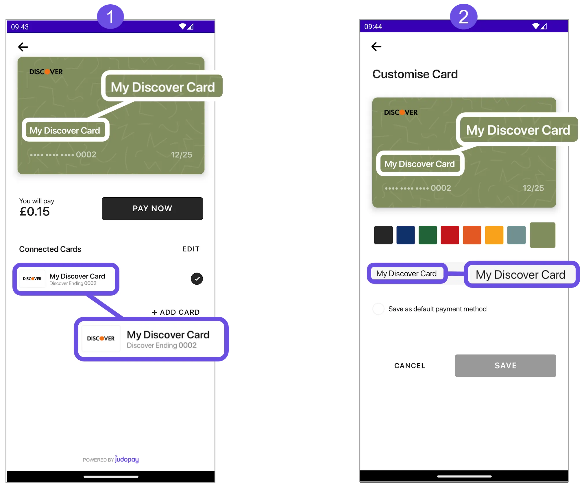 add discover card title