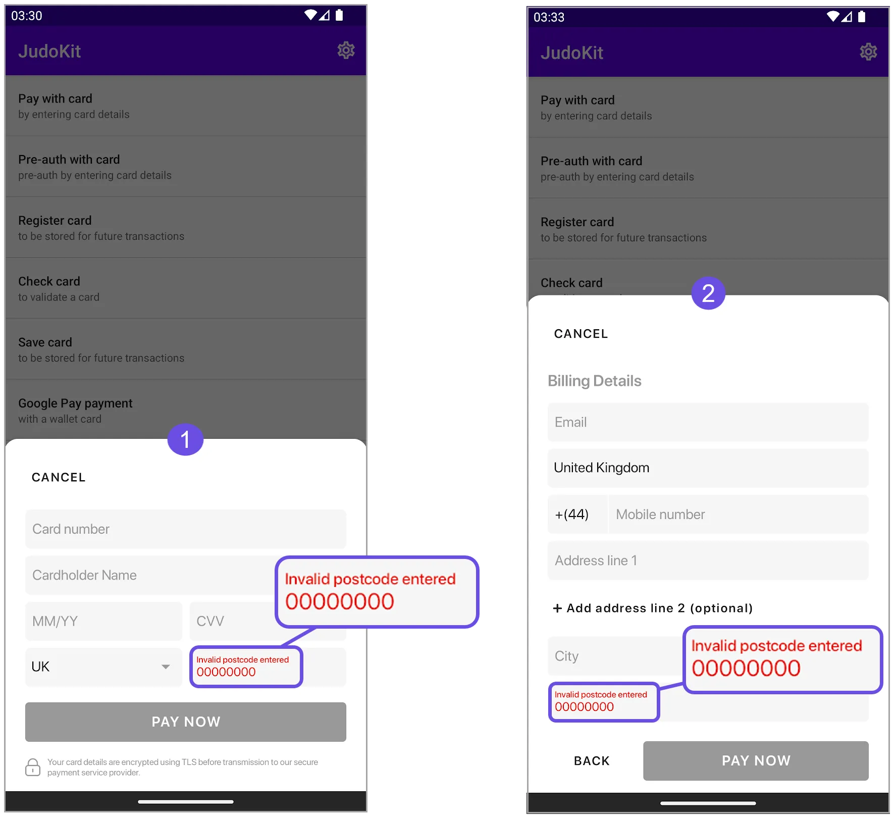 postcode input error