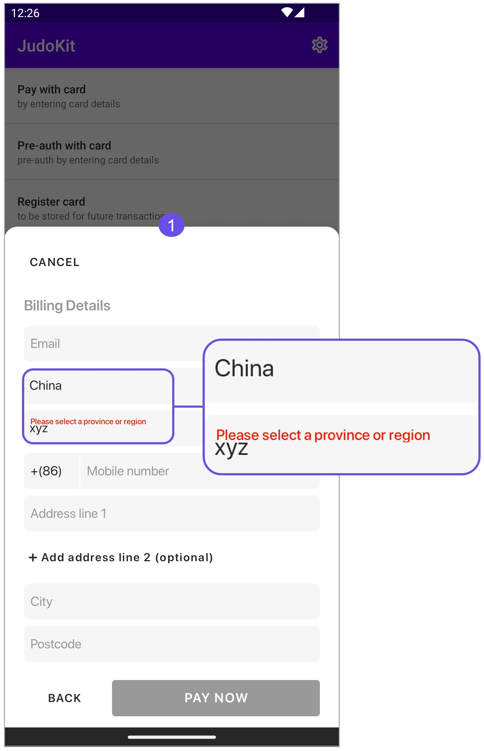 china province input error