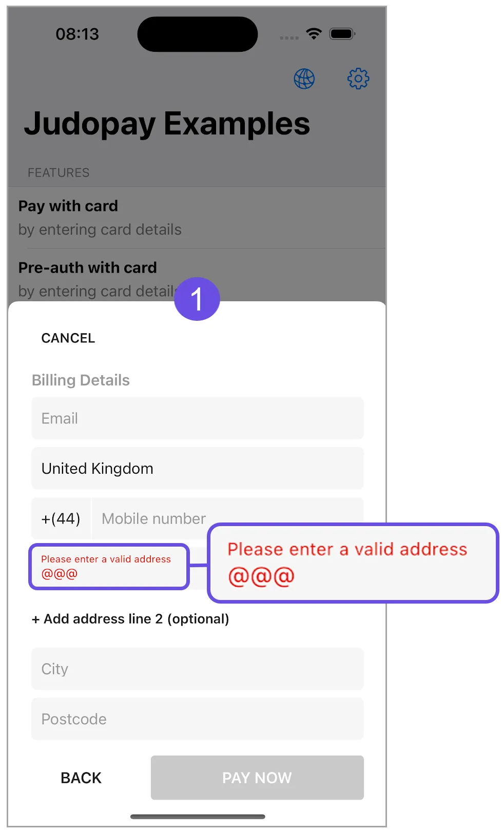 invalid address invalid address