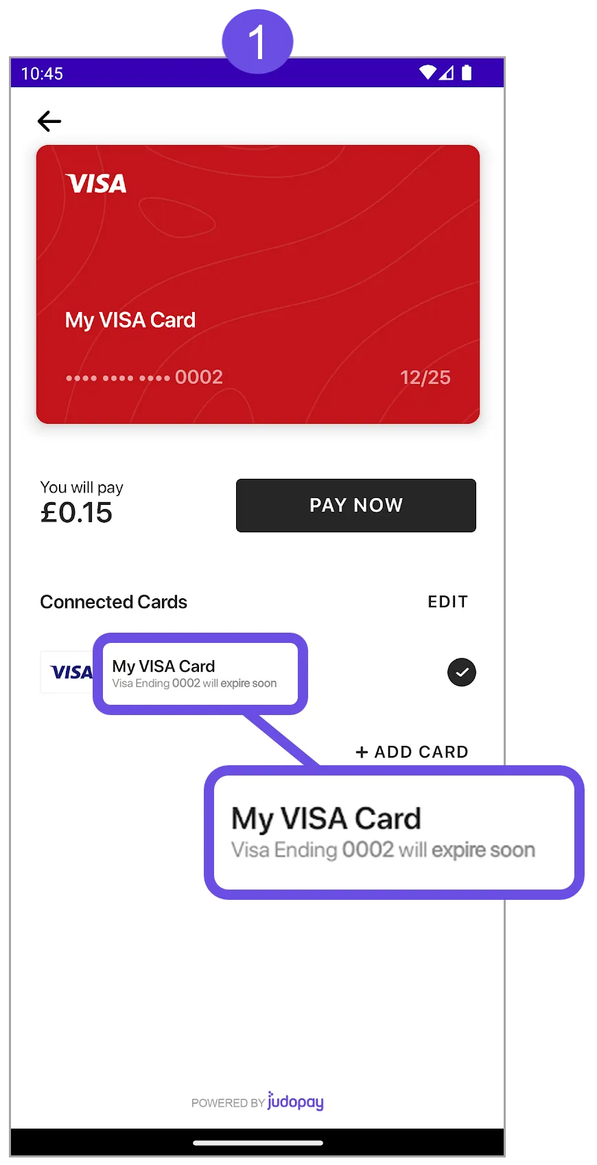 card expires soon message