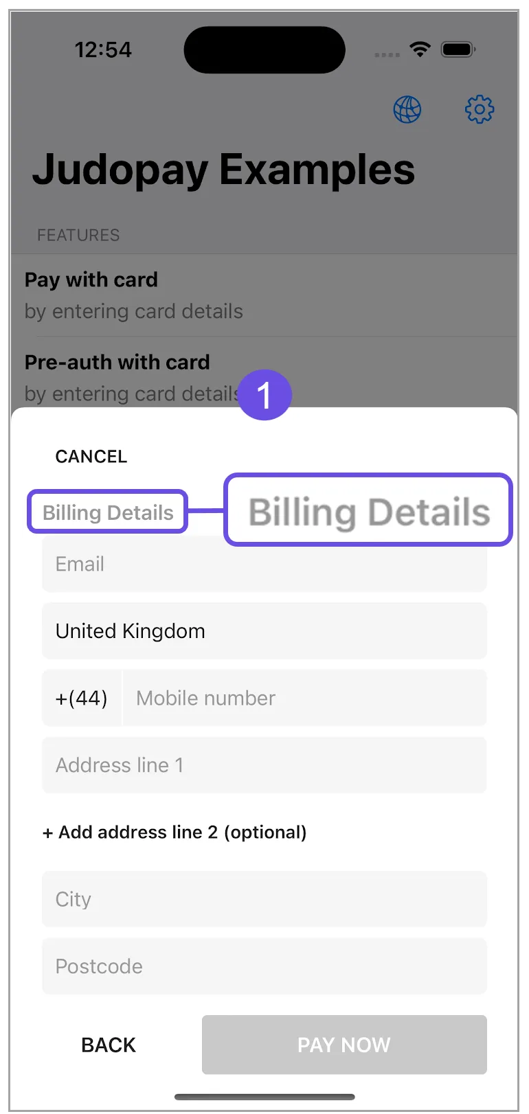 billing details title billing details title
