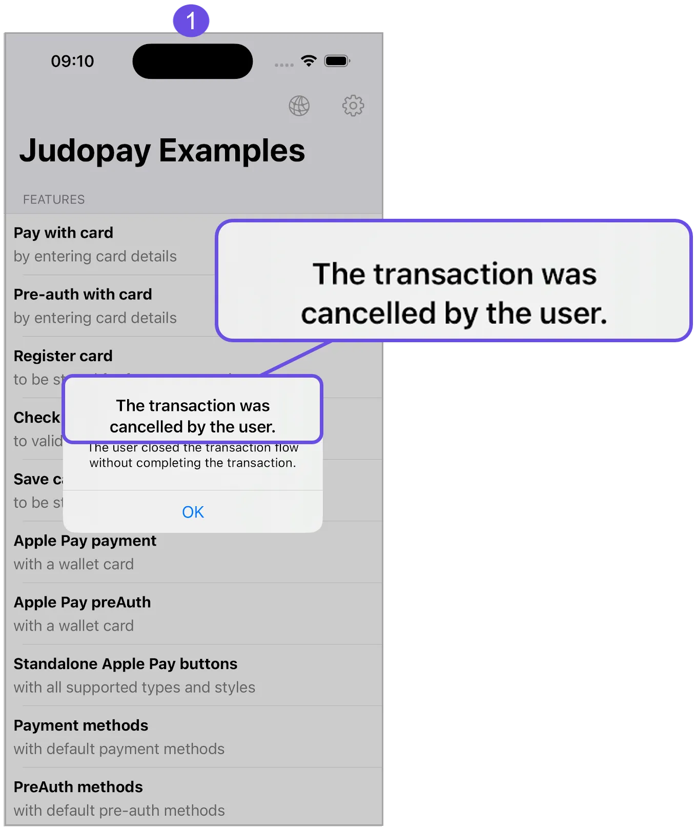 transaction cancelled user error title transaction cancelled user error title