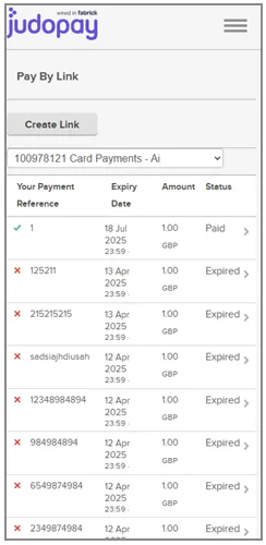 pay by link small screen view