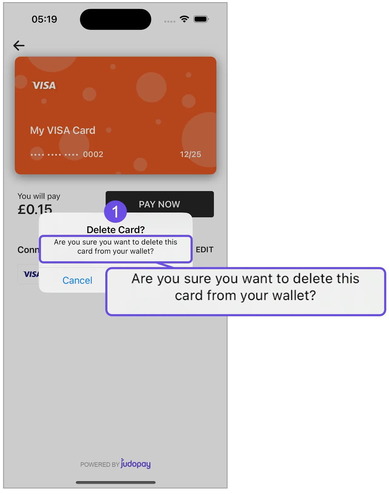 delete card confirmation delete card confirmation