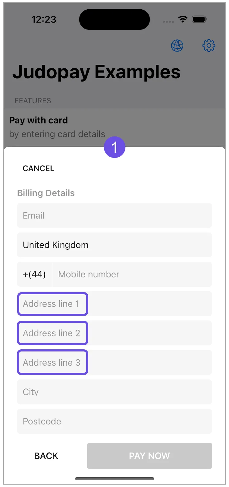 address line hint address line hint