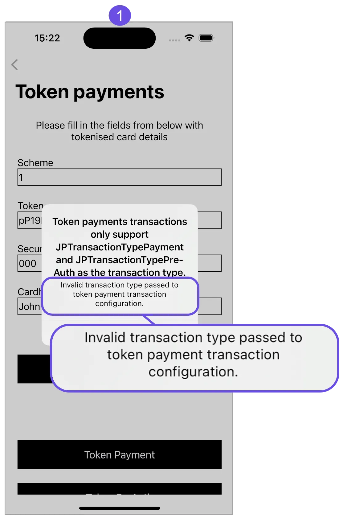 invalid token message invalid token message
