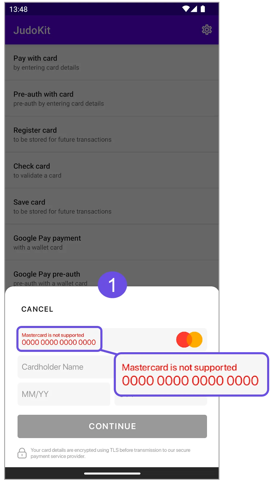 mastercard not supported