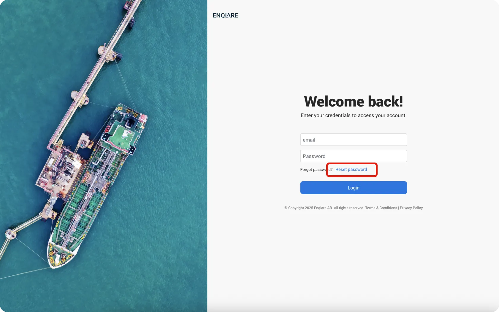 Login page