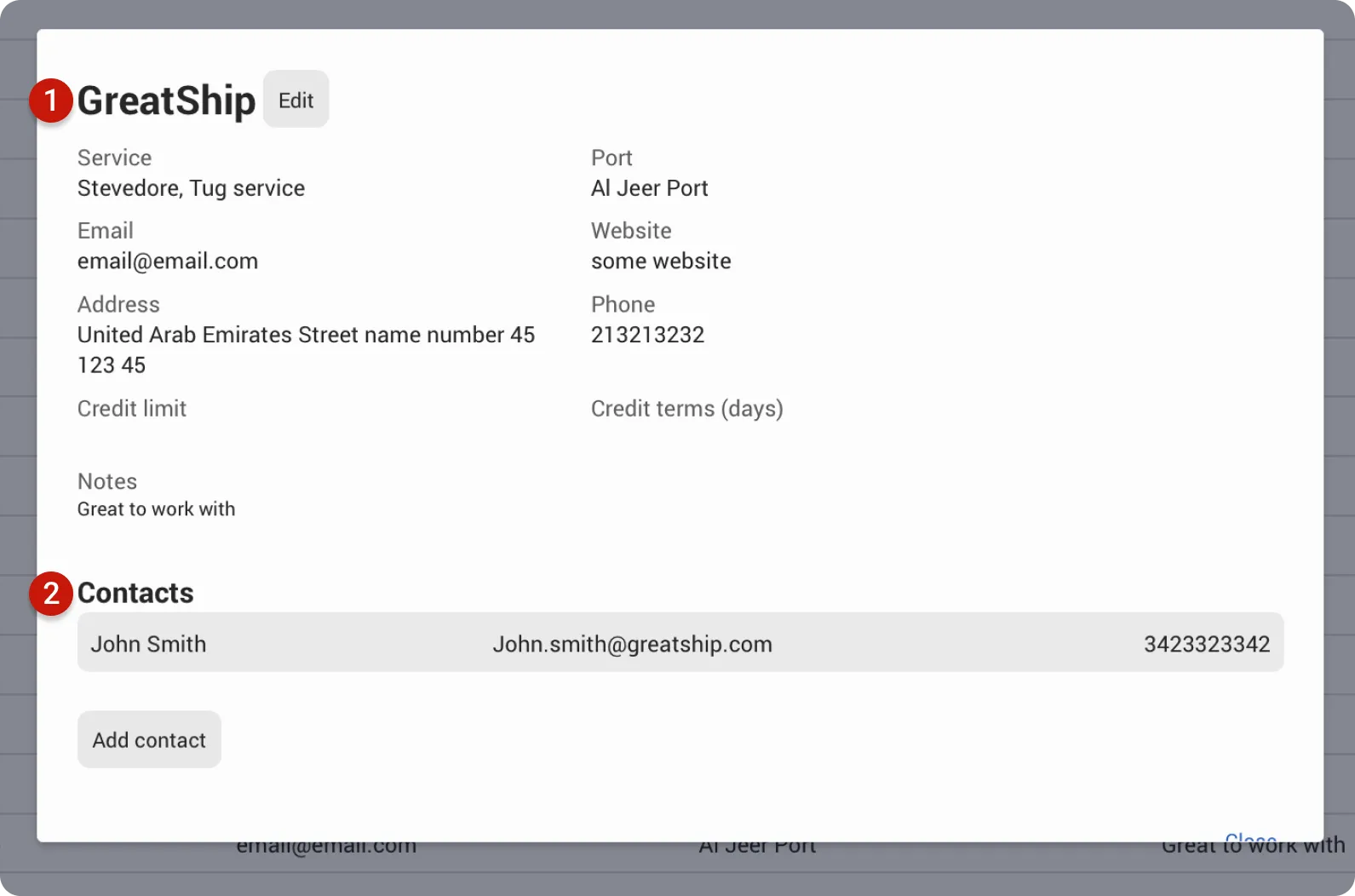 Company popup