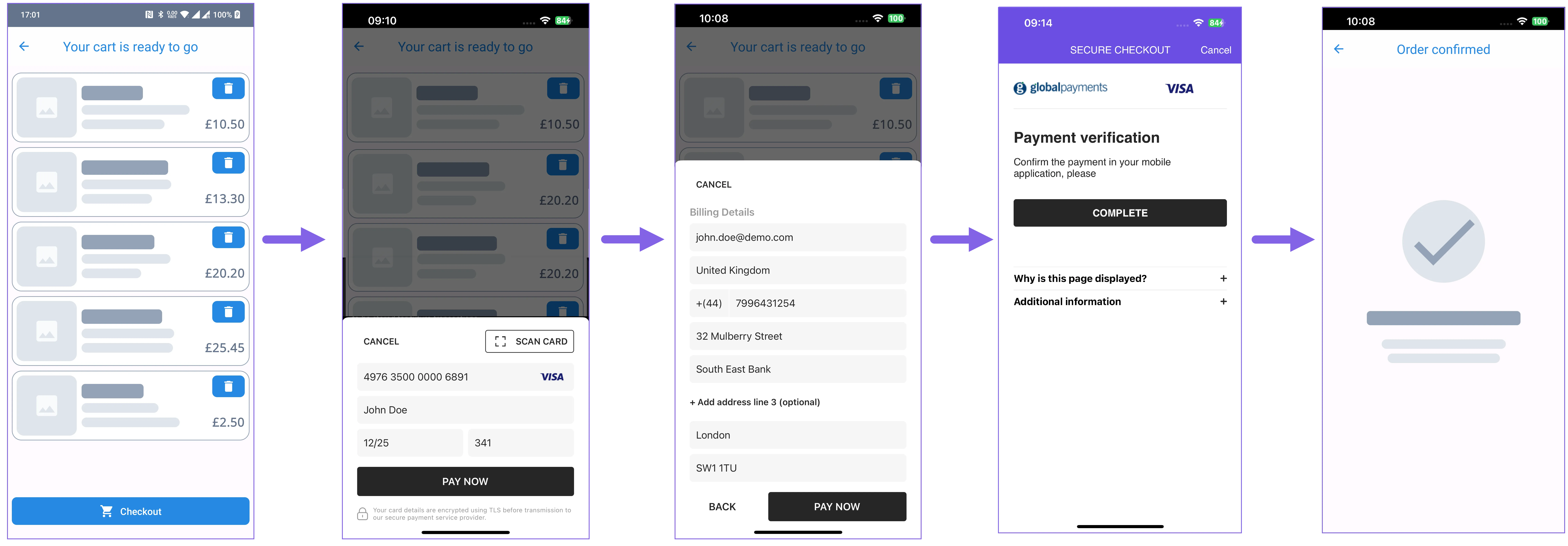 ios prompt enter billing details