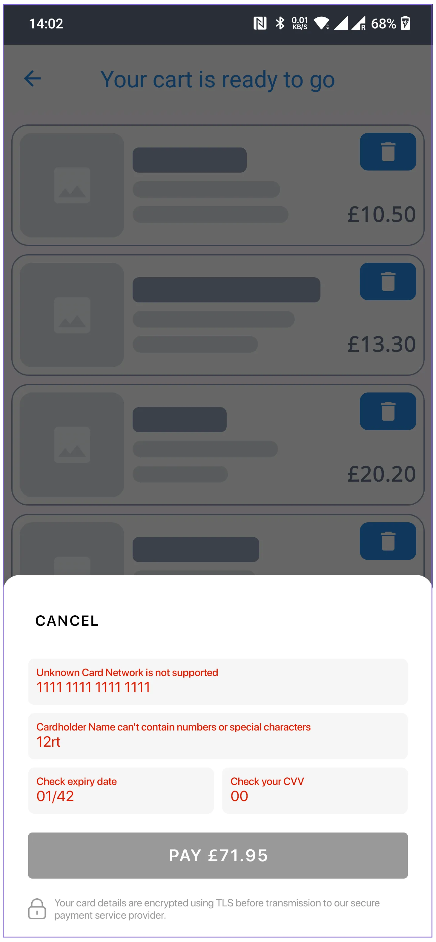 android greyed out button