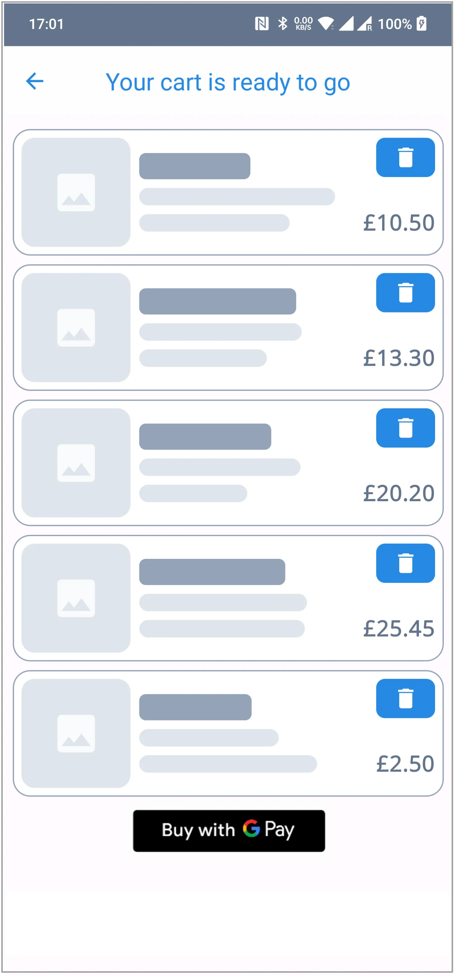 google pay button displayed